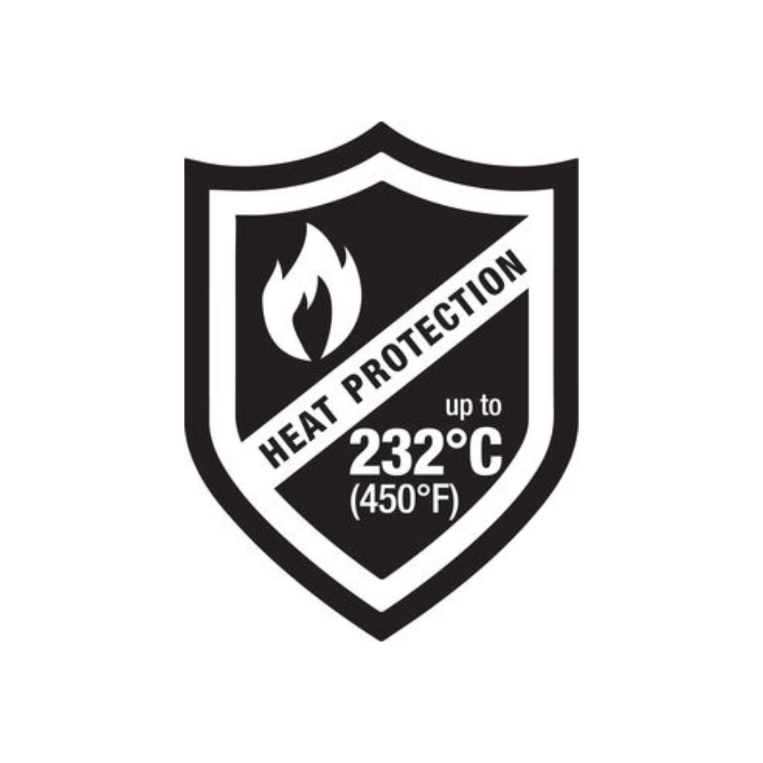 Symbol - Ochrana před tepelným stylingem až do 232°C